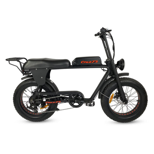 Cruz73 Retro Electric Bike - Black - 250W - AmpTrek