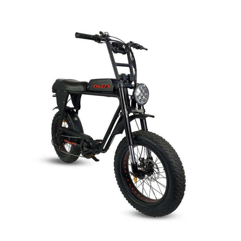 Cruz73 Retro (PRO VERSION) Electric Bike - Black - 250W - AmpTrek