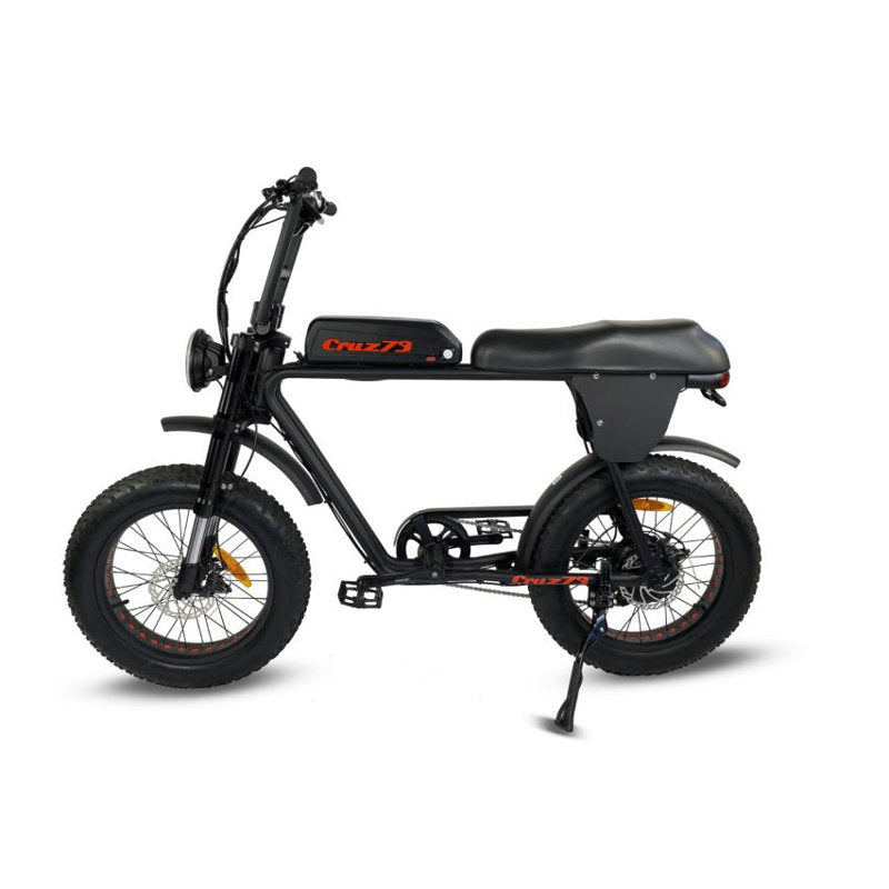 Cruz73 Retro (PRO VERSION) Electric Bike - Black - 250W - AmpTrek