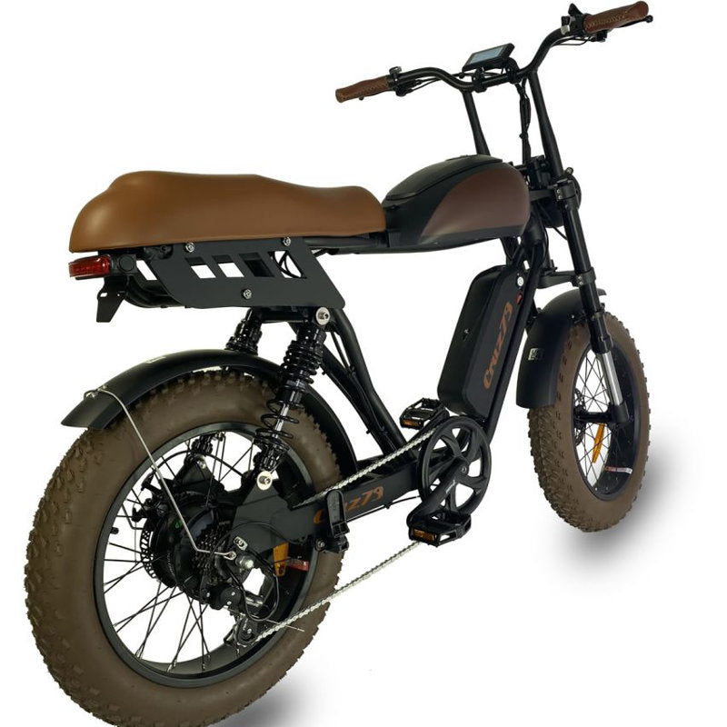 Cruz73 Retro (MARNER SPECIAL EDITION) Electric Bike - Black / Khaki - 750W - AmpTrek