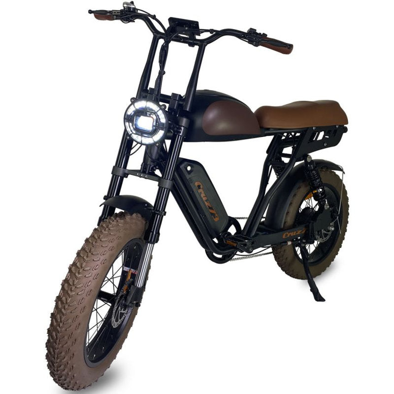 Cruz73 Retro (MARNER SPECIAL EDITION) Electric Bike - Black / Khaki - 750W - AmpTrek