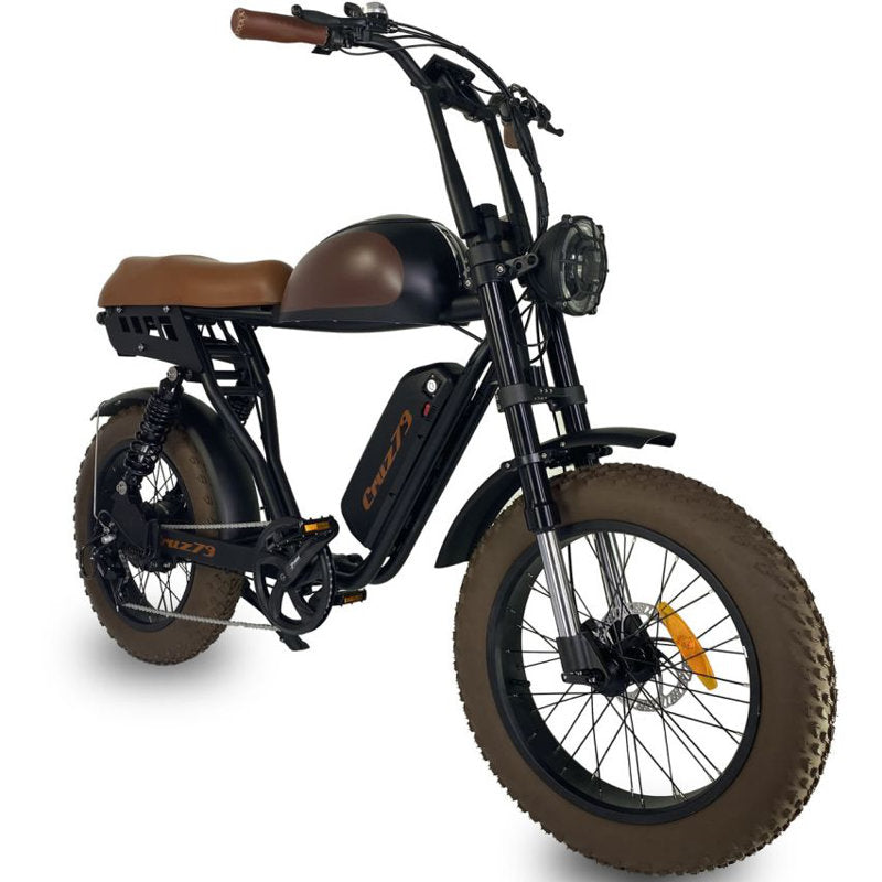 Cruz73 Retro (MARNER SPECIAL EDITION) Electric Bike - Black / Khaki - 750W - AmpTrek