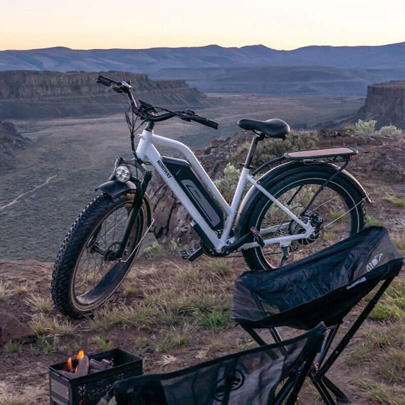 Himiway Cruiser Step Thru - Long Range Fat Tyre Electric Bike - 250W White - AmpTrek