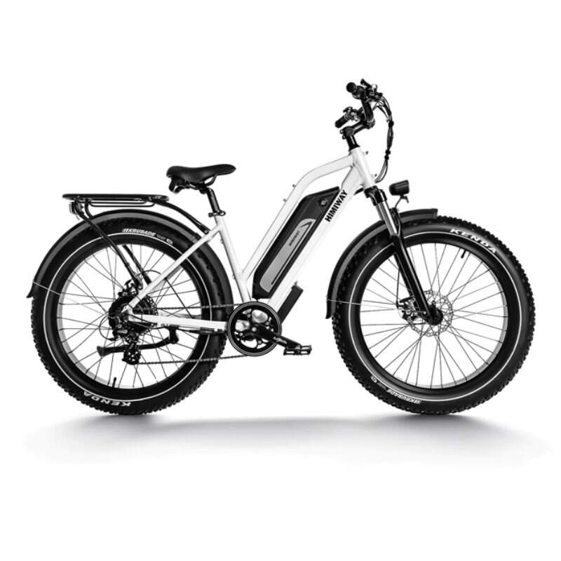 Himiway Cruiser Step Thru - Long Range Fat Tyre Electric Bike - 250W White - AmpTrek