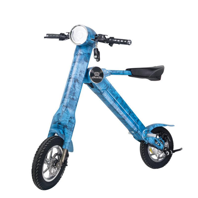 Cruzaa Pro LIMITED EDITION - Sit-down E-Scooter with Built-in Speakers & Bluetooth - Foldable - 350W - Denim Blue - AmpTrek