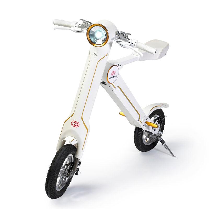 Cruzaa Pro LIMITED EDITION - Sit-down E-Scooter with Built-in Speakers & Bluetooth - Foldable - 350W - Racing White - AmpTrek