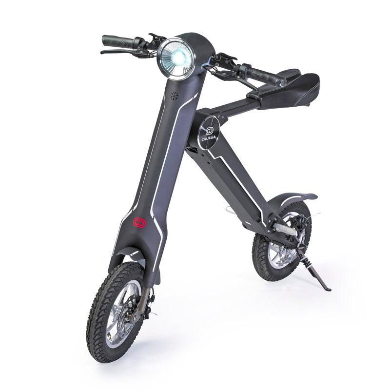 Cruzaa Sit-down E-Scooter with Built-in Speakers & Bluetooth - Foldable - 250W - Carbon Black - AmpTrek